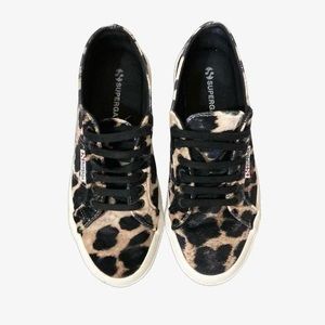 Superga 2759 Velvet Leopard Print Sneakers